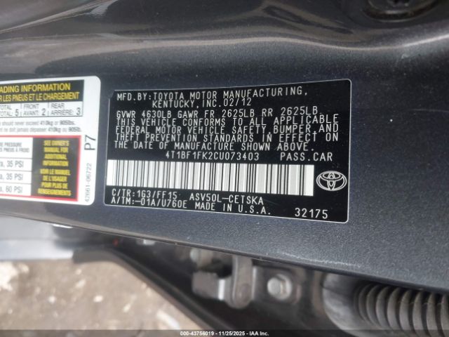 Toyota Camry Se Image 2