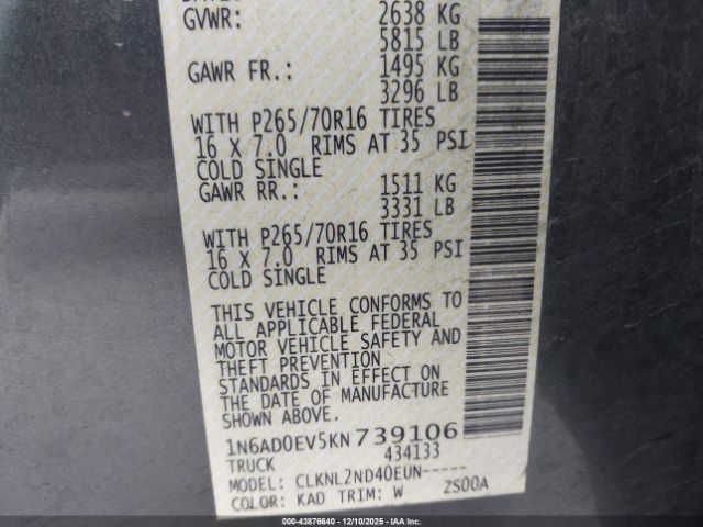 Nissan Frontier Sv Image 12