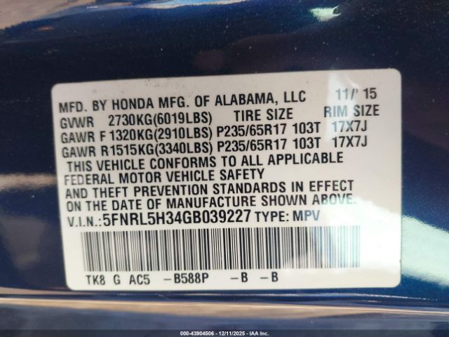 Honda Odyssey Se Image 16