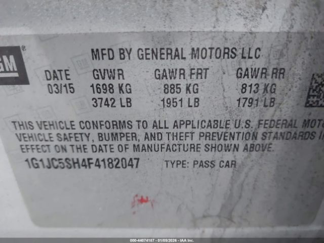 Chevrolet Sonic Lt Auto Image 3